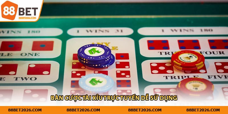 Bàn cược tài xỉu trực tuyến dễ sử dụng