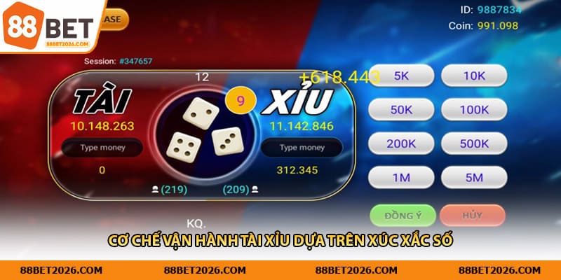 Cơ chế vận hành tài xỉu dựa trên xúc xắc số