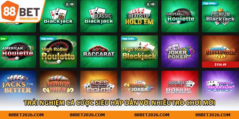 Trải nghiệm cá cược siêu hấp dẫn với nhiều trò chơi mới